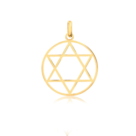 Star of David 14K Solid Yellow Gold charm for Chain for Women and Men