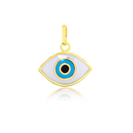 Enamel Evil Eye charm 18k Solid Gold charm for Chain for Teens and Women