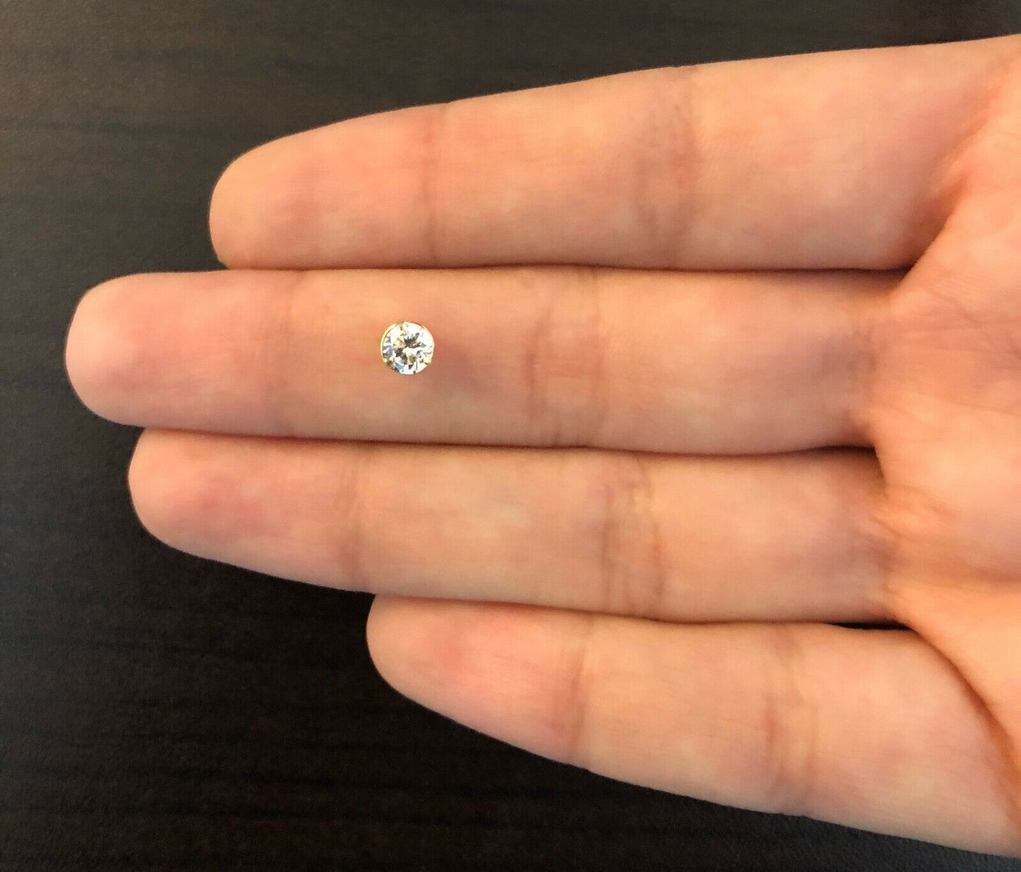 18k Solid Gold Cubic Zircon 4 mm charm for Chain for Girls and Women