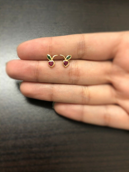 Hypoallergenic 18k Gold Apple Studs | Earrings for Baby & Toddlers
