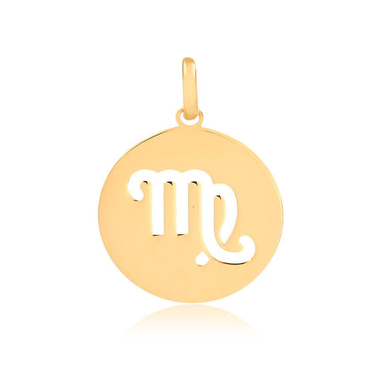 Virgo Zodiac Sign 14k Solid Gold Medal charm for Chain for Teens,Women Men