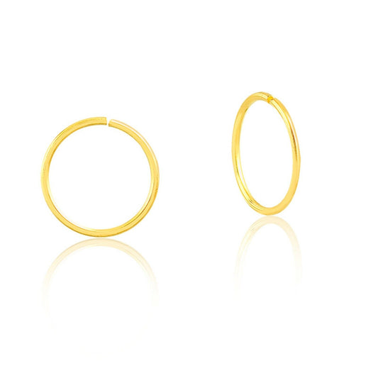 Ring Piercing 18k Solid Gold Hoop Cartilage 9 mm Nose Hoop Piercing for Women