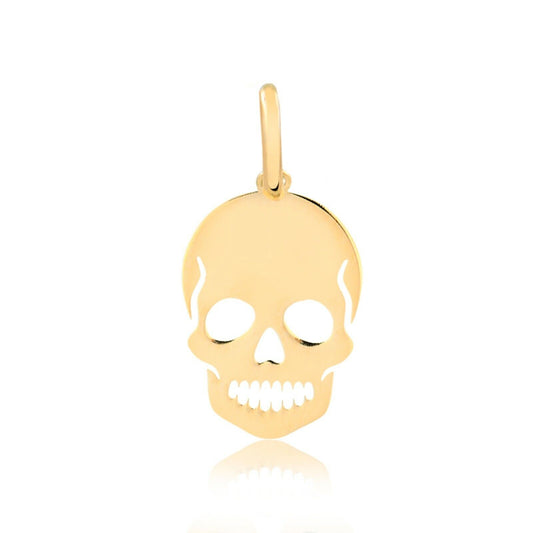 14k Solid Yellow Gold Skull Shape charm for Chain for Girls, Women and Men
