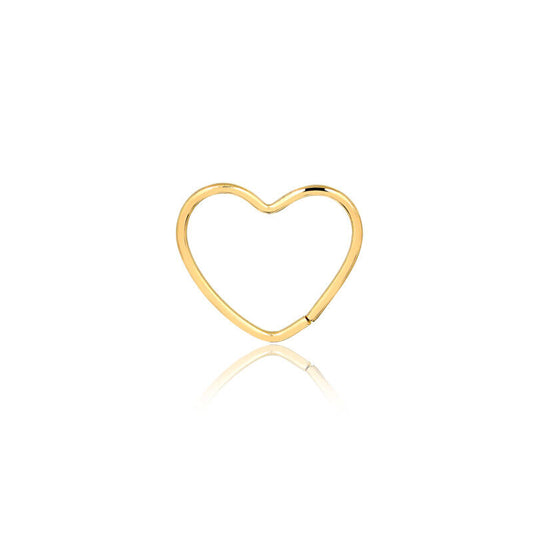 Heart Cartilage Helix Piercing 18k Solid Gold Earrings or Nose Piercing Women