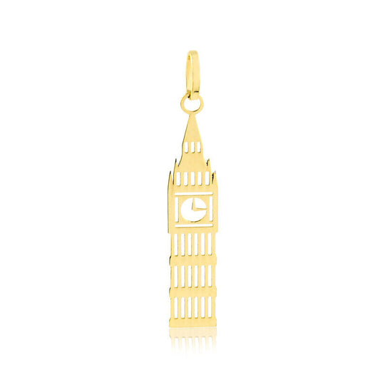 Big Ben London charm 14k Solid Yellow Gold pendant travel gift for Chain