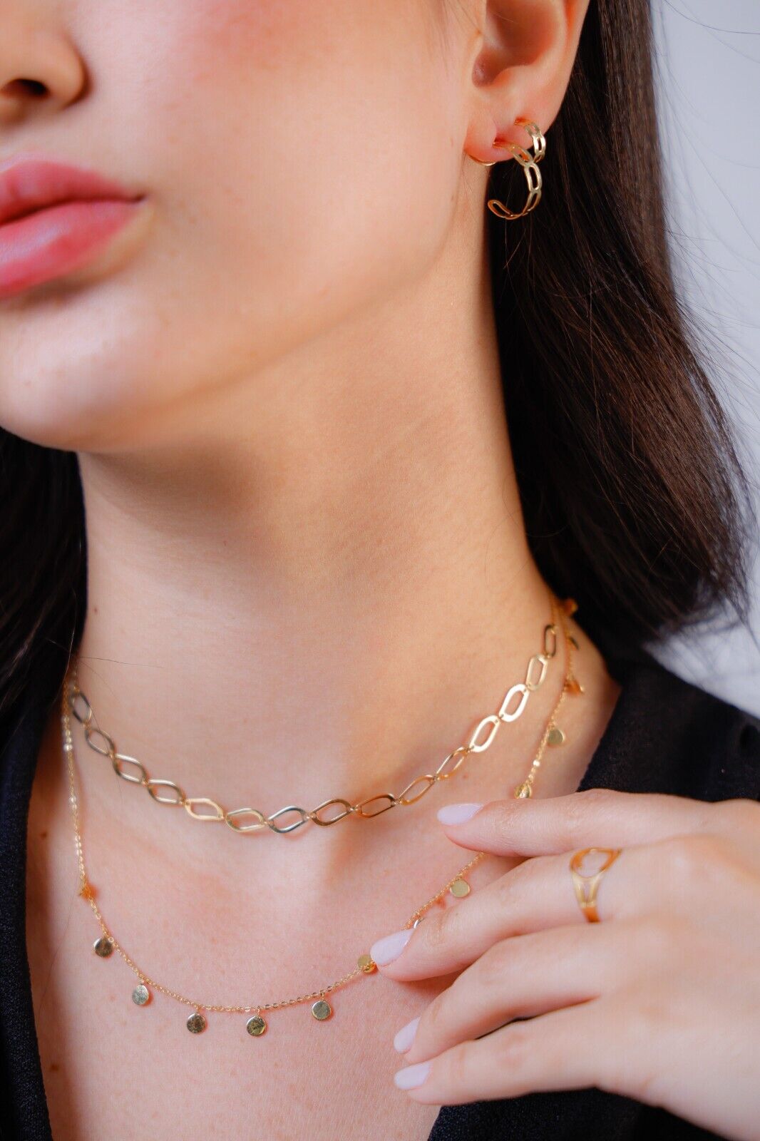 18k Solid Yellow Gold Beauty Chain Chain for Women and Teens