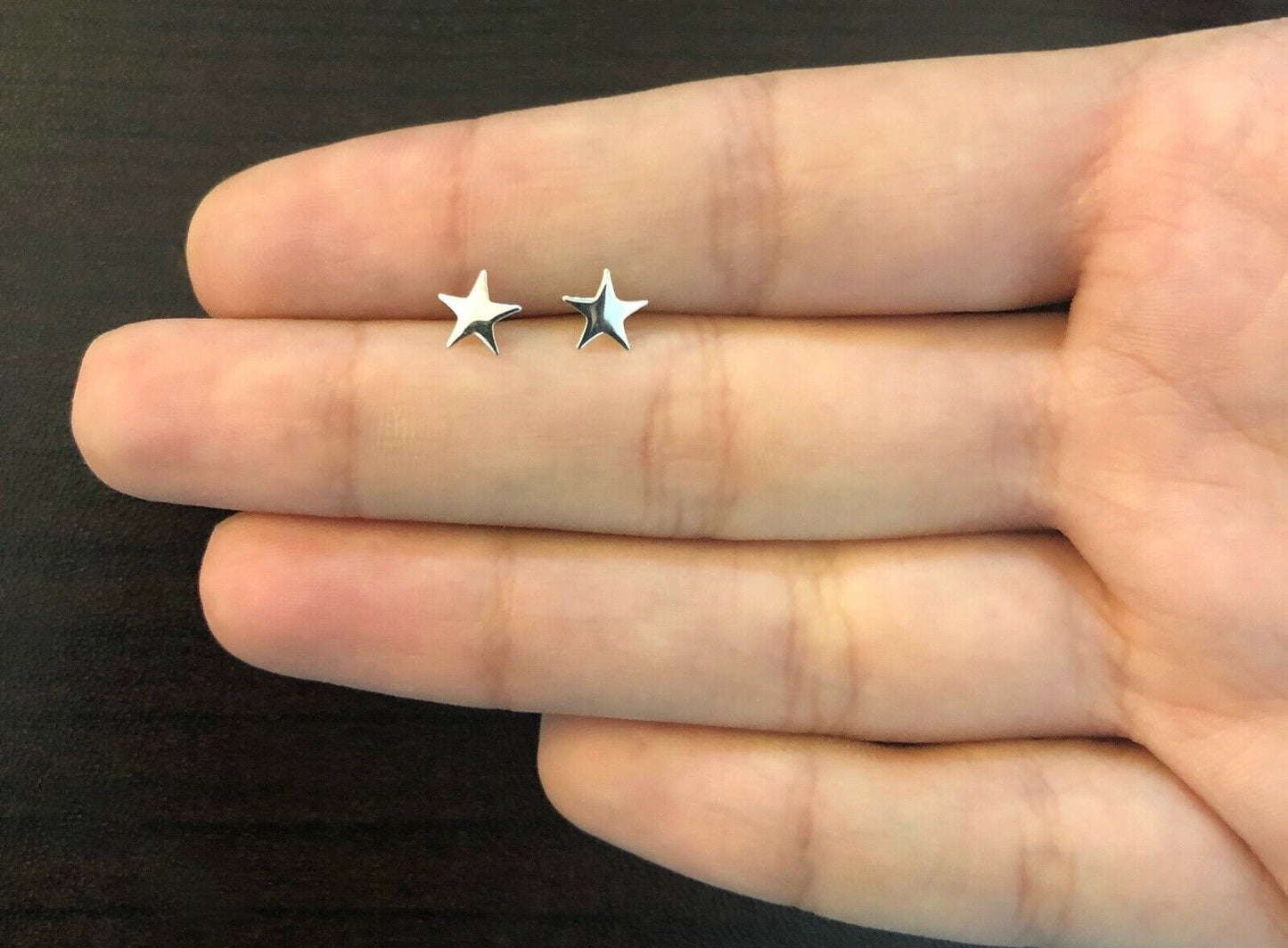 Star Shaped 18k Solid Gold Butterfly Backs Stud Earrings for Infants Toddlers