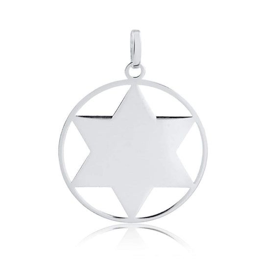 Carol Jewelry 925 Sterling Silver David Star Medal charm for Chain for Men and Boys