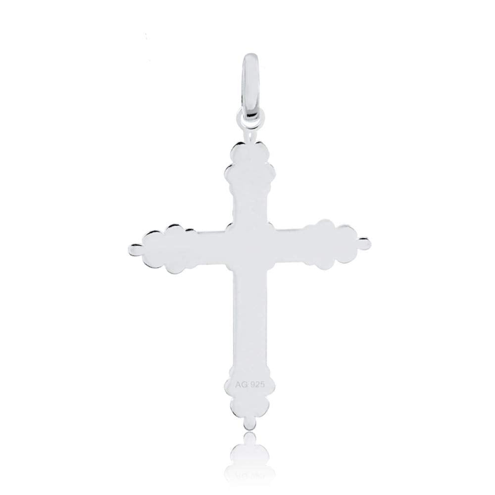 Carol Jewelry 925 Sterling Silver Religious Cross charm for Chain for Boys and Men