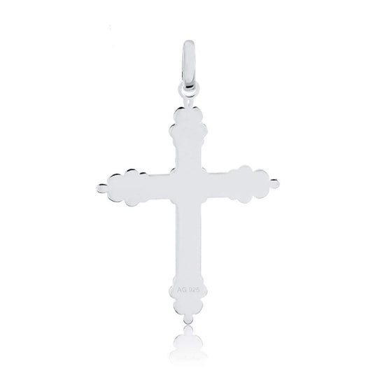 Carol Jewelry 925 Sterling Silver Religious Cross charm for Chain for Boys and Men