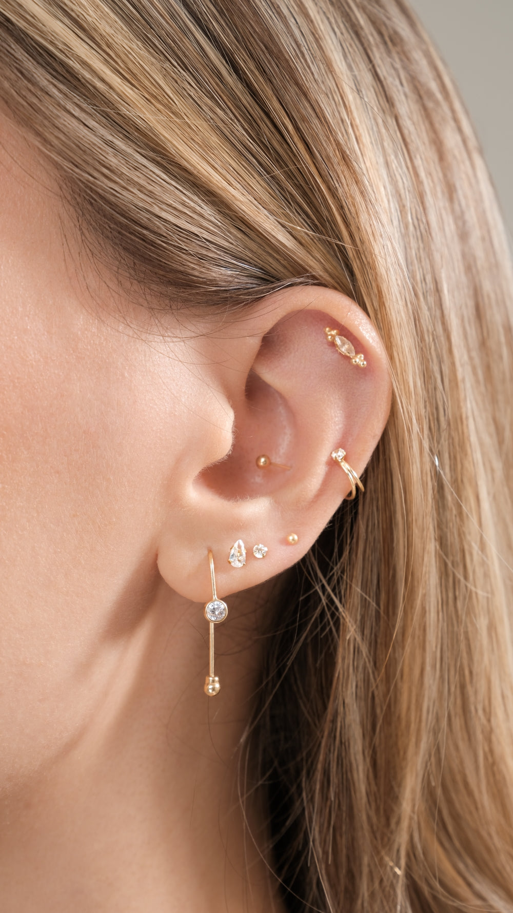 10k Gold Classic 3.3mm Ball earring design for woman