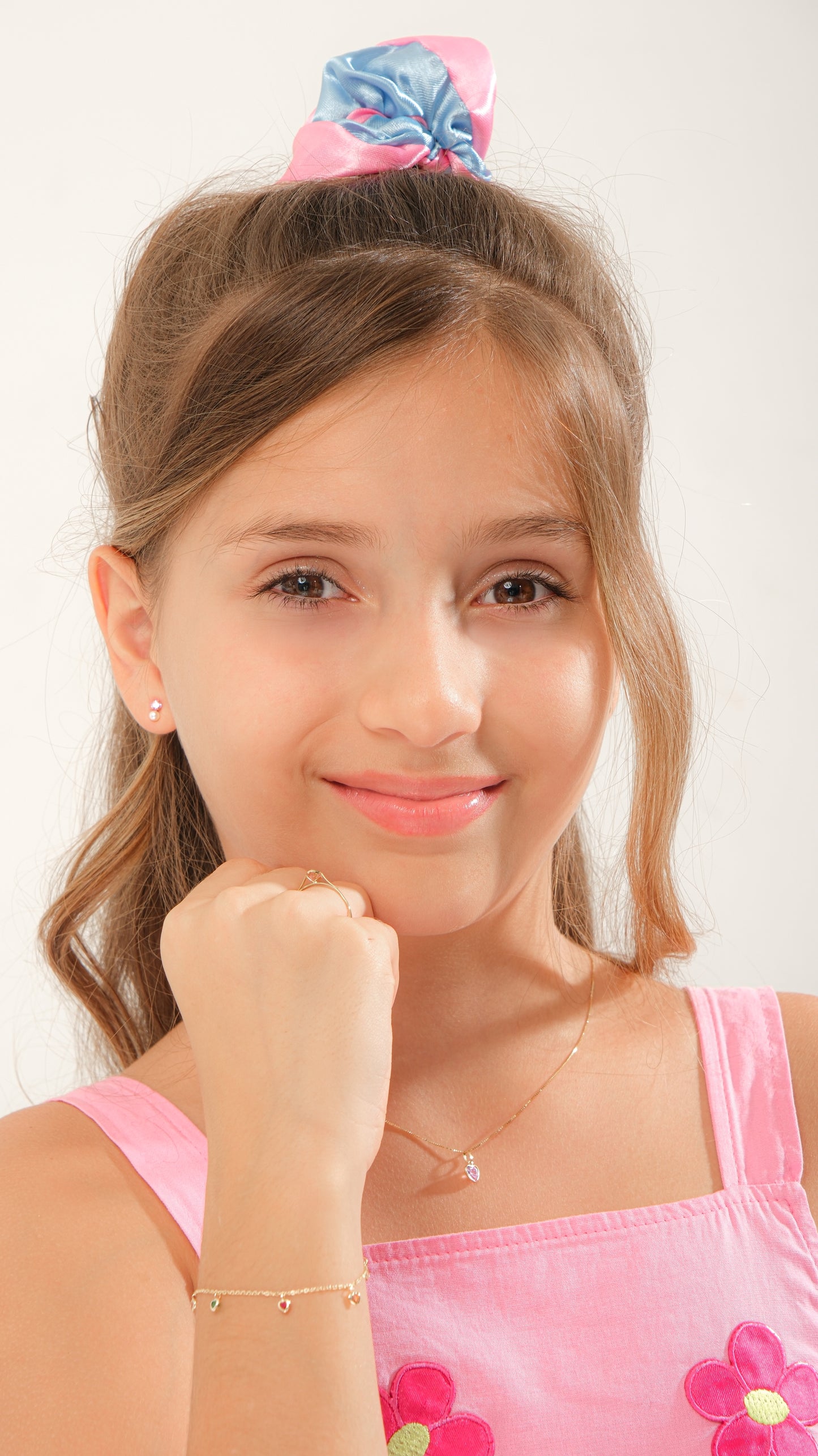 18k Gold Red CZ Heart Pendant Necklace for Women