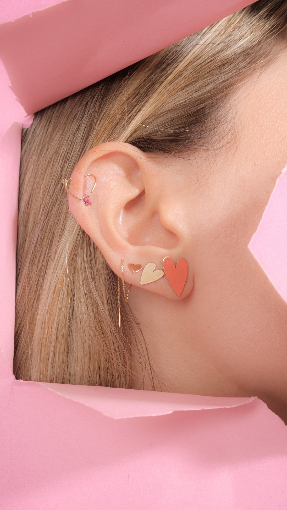 10k Gold Classic Heart Shape design earring for woman
