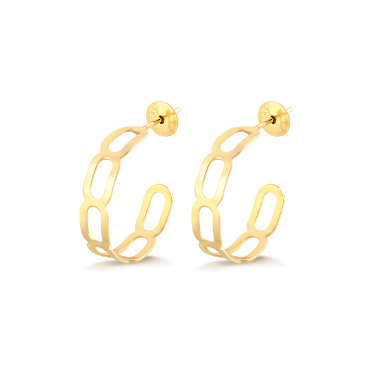 Crafted Shaped Bents Links 18k Earring