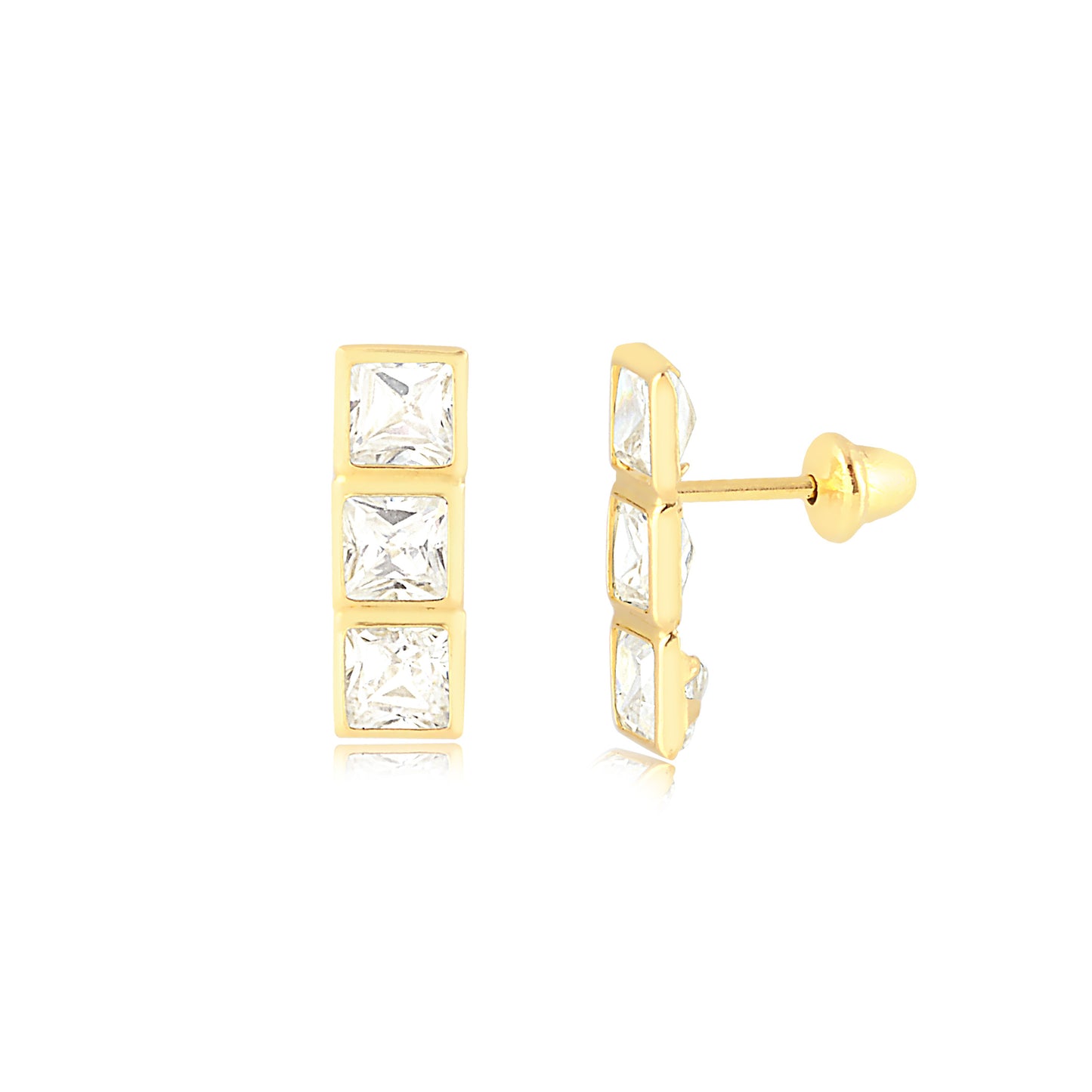 Traffic Light Cubic Zircon 18k Earring