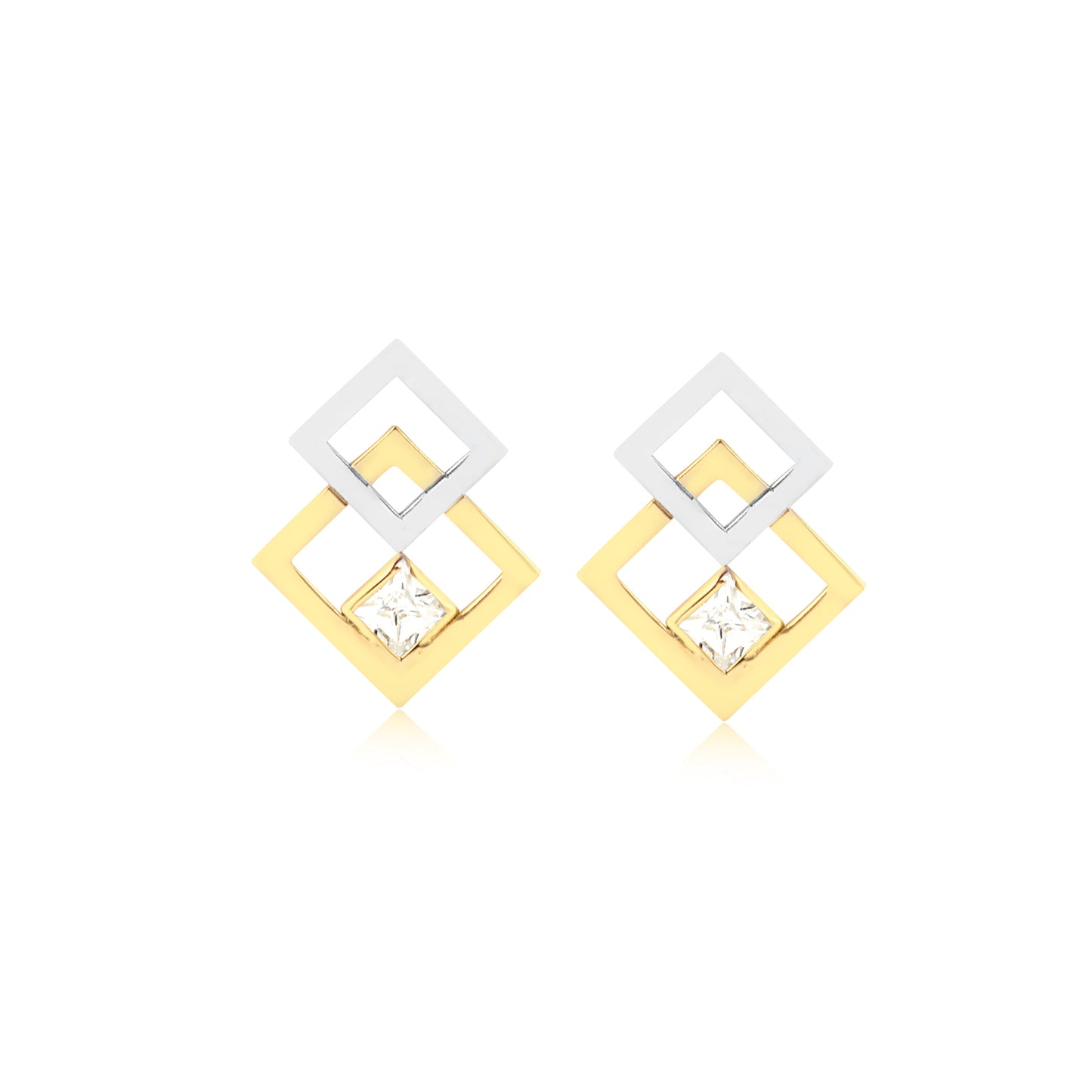 Geometric Luxe Elegance Squares 18k Earrings