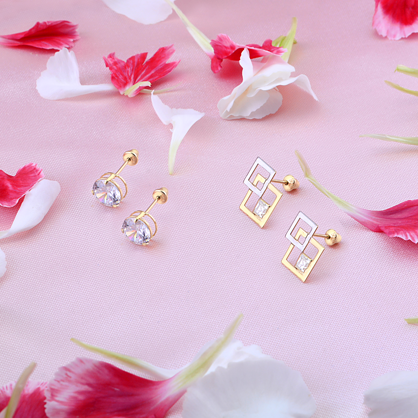 Geometric Luxe Elegance Squares 18k Earrings