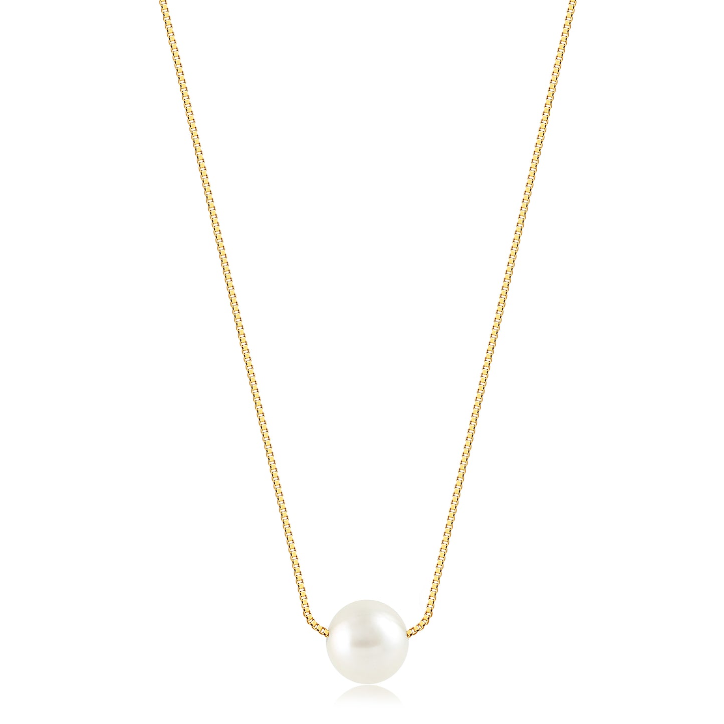 Freashwater Pearl Pendant 18k Gold Chain 43cm