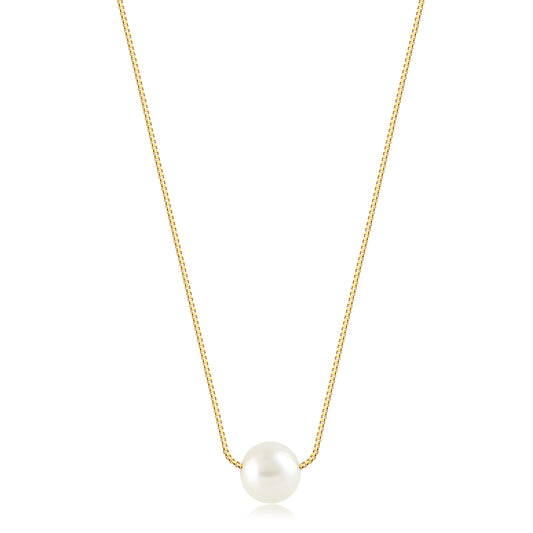 Freashwater Pearl Pendant 18k Gold Chain 43cm