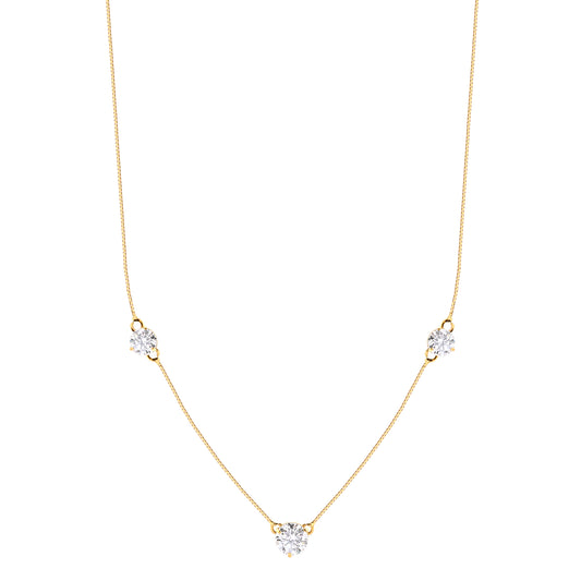 Moissanite 10k Gold 4mm and 5mm Necklace Brilliant 40cm