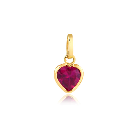 10k Gold Pendant Cubic Zirconia Heart Design for woman