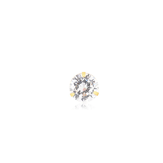18k Solid Gold Cubic Zircon 4 mm charm for Chain for Girls and Women