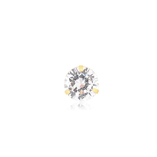 18k Solid Gold Cubic Zircon 5 mm charm for Chain for Girls and Children