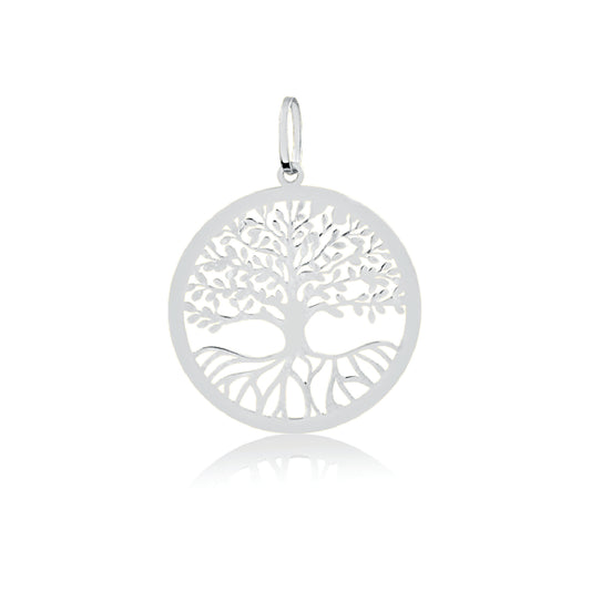 Tree of Life 18k Solid White Gold Charm/Pendant