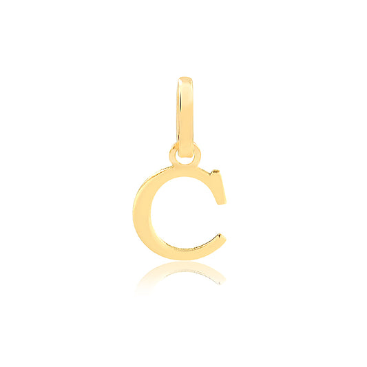 Gold Letter C Sign. 18k Solid Yellow Gold