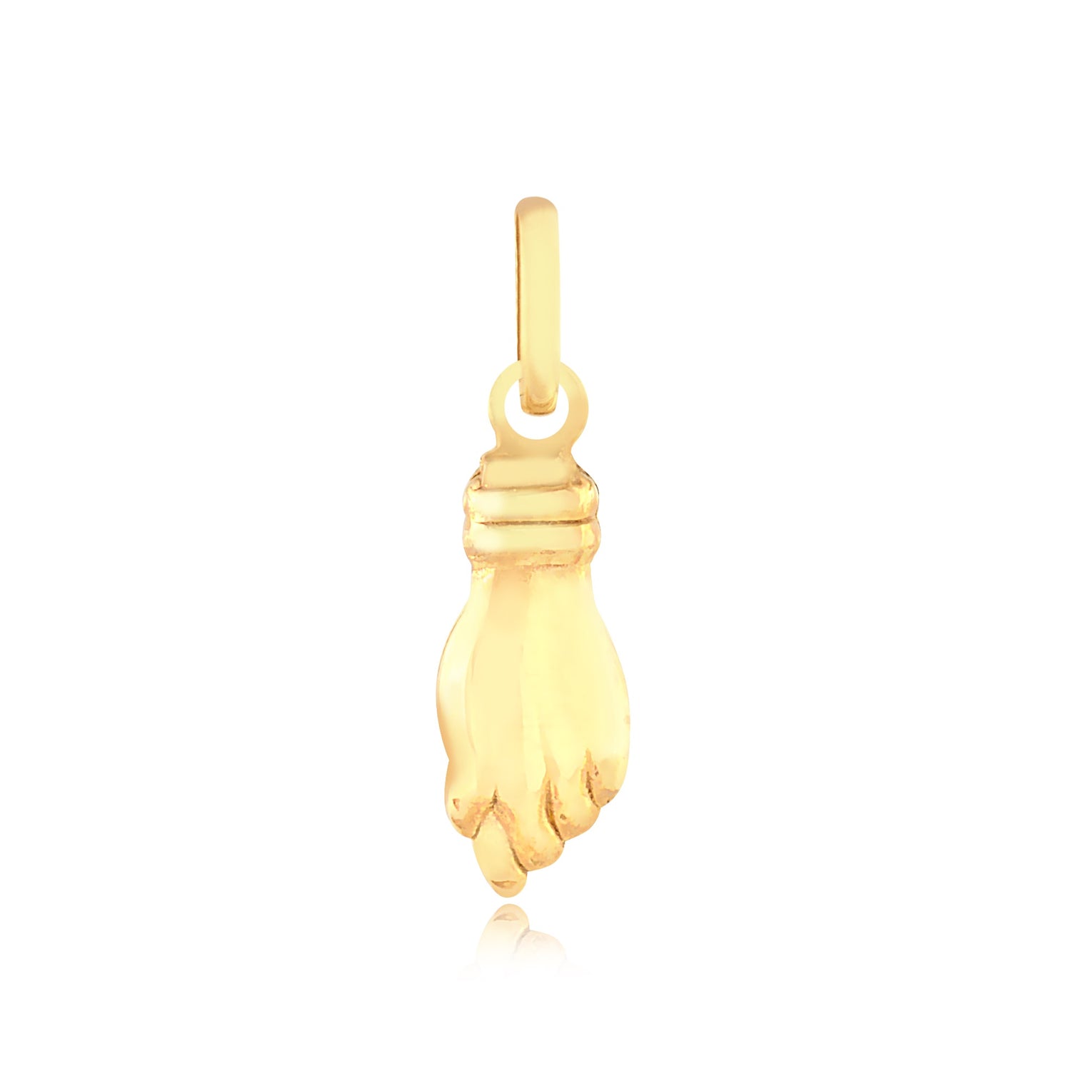 18k Solid Yellow Gold Figa Charm Made in Brazil