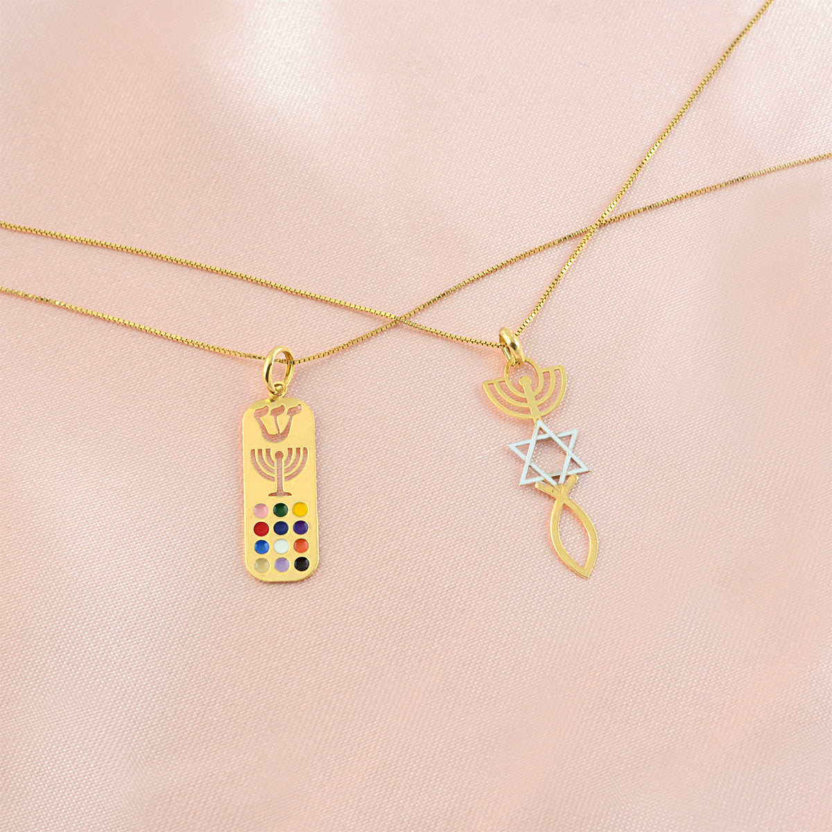 14k Yellow Gold Religious Messianic Pendant Symbolism – Necklace