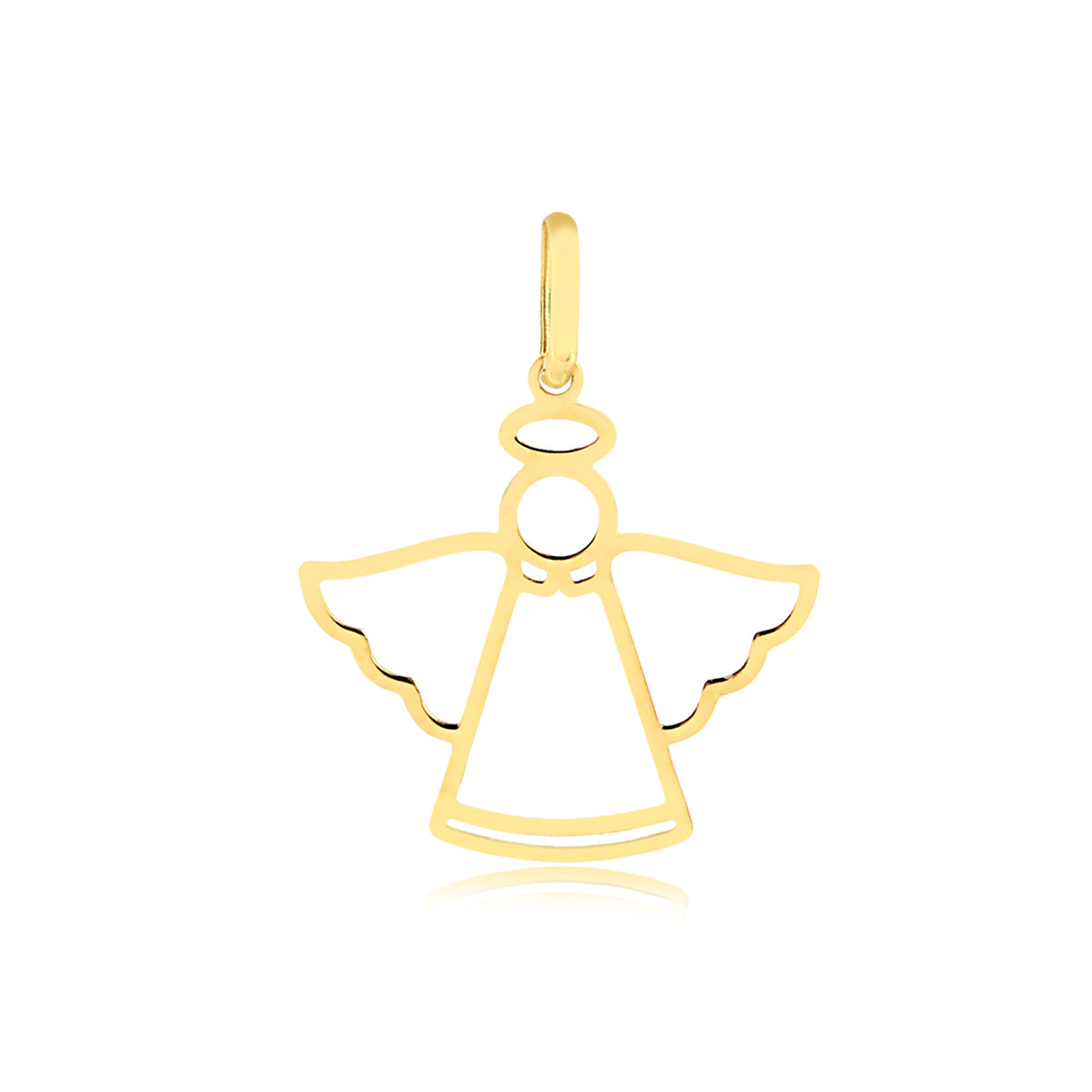 18k Yellow Gold Angel Necklace Pendant Laser Cut Gift Charm For Her