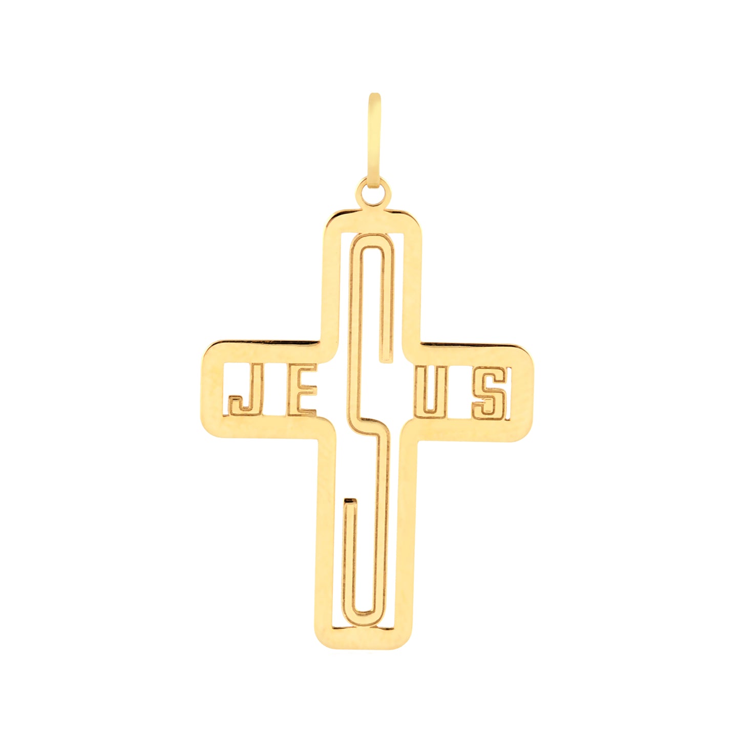 Gold Jesus Pendant 18k Cross Necklace