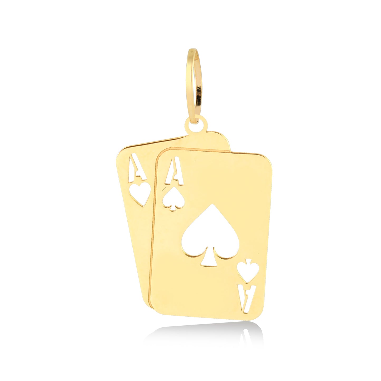 14k Yellow Gold Luxe Poker Cards Pendant For Men