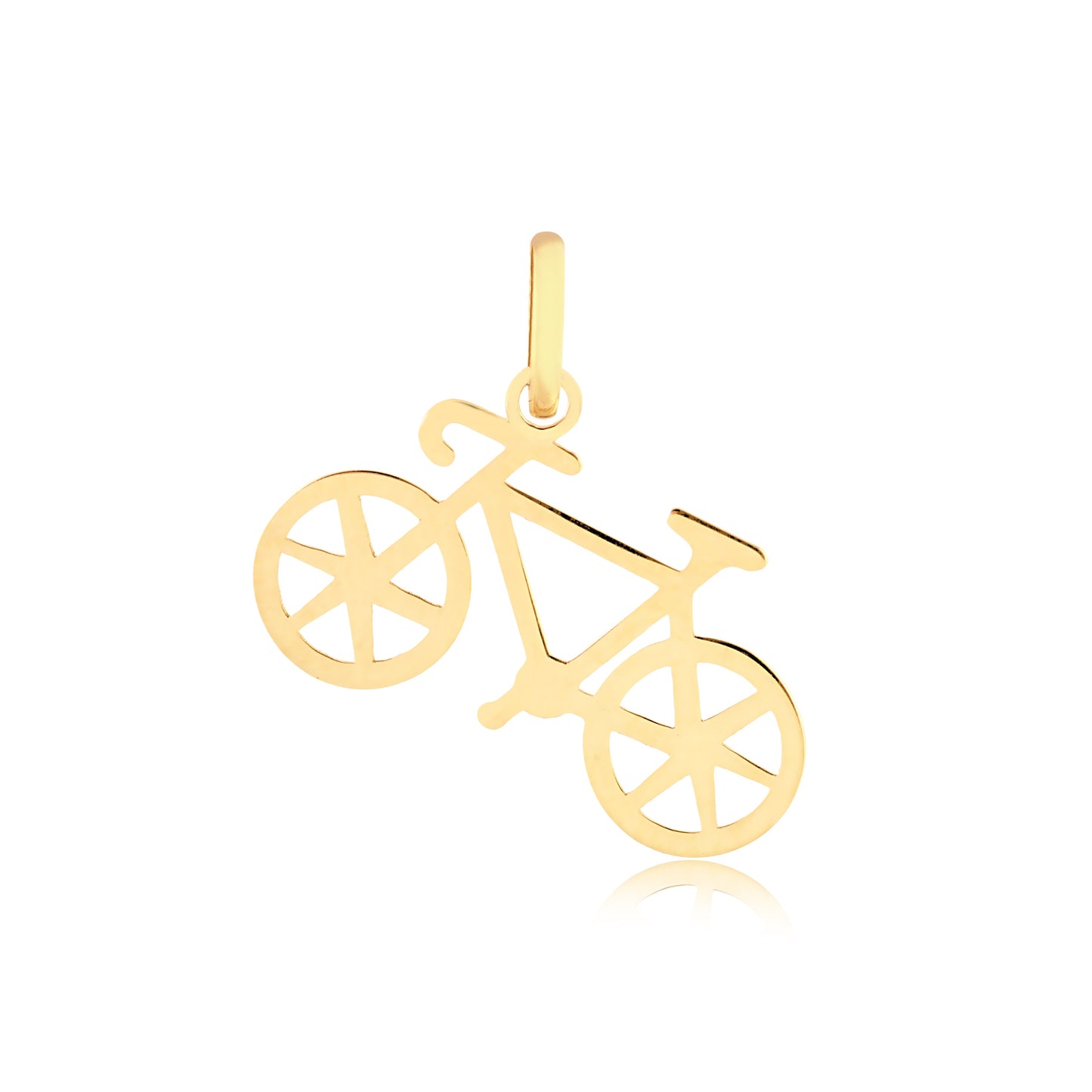 14k Yellow Gold Bicycle Pendant Bike Design Charm for Men and Woman