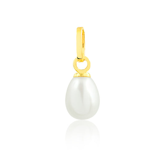 charm for Chain 18k Solid Gold Freshwater Pearl 5.5 mm for Girls and Women