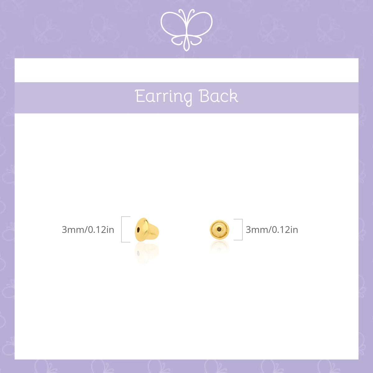 10k Solid Gold Replacement push back Earring Backs (1 Pair)