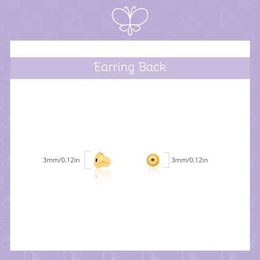 10k Solid Gold Replacement push back Earring Backs (1 Pair)