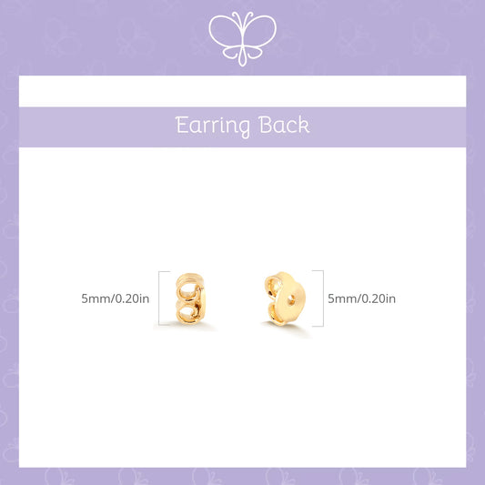 10k Solid Gold Replacement Butterfly Earring Backs (1 Pair)