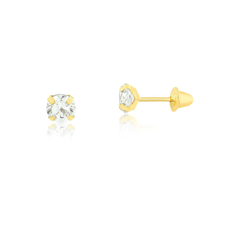10k Gold Cubic Zirconia 2.5mm Danty Classic Earring