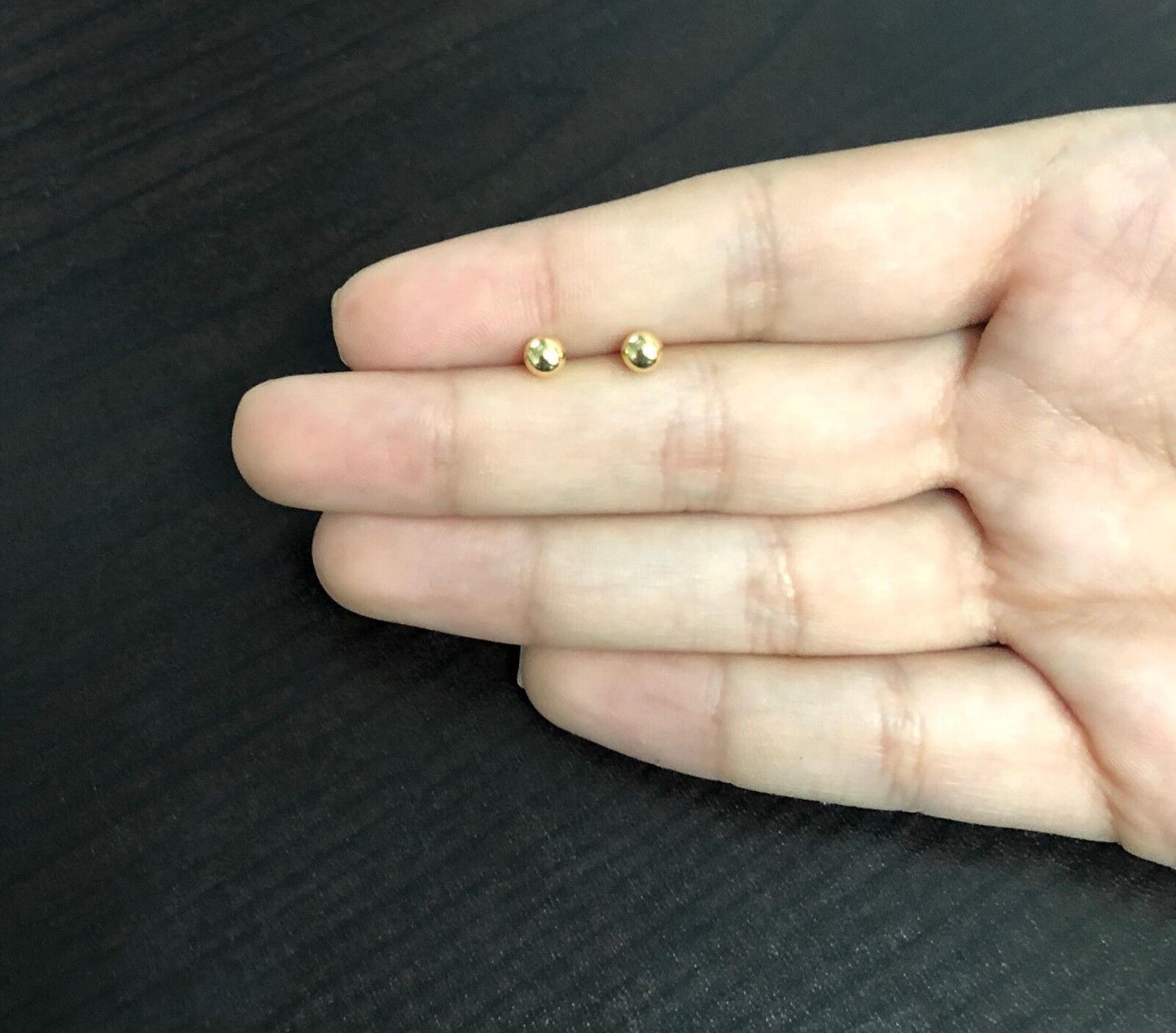 10k Solid Gold 4mm Ball Studs Safety Back