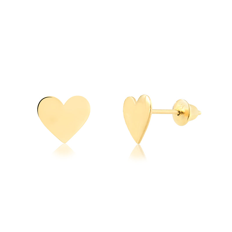 14k Yellow Gold Shaped Heart for Children Earring