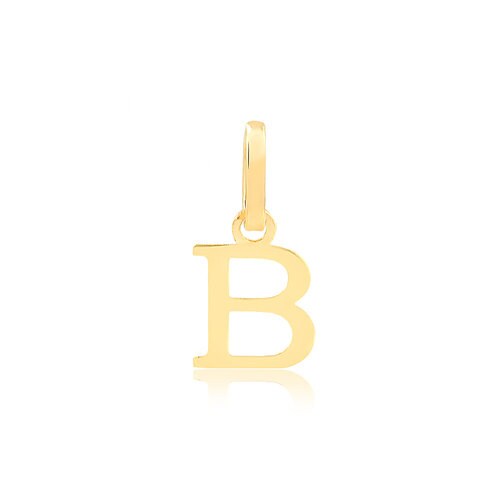 Gold Letter B Sign, 18k Solid Yellow Gold | Letter Pendant for Necklace for Girls, Teens, Women and Men