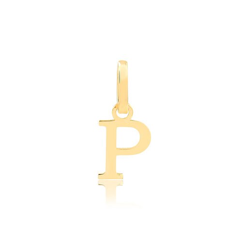 Gold Letter P Sign, 18k Solid Yellow Gold | Letter Pendant for Necklace for Girls, Teens, Women and Men