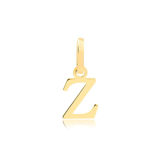 Gold Letter Z Sign, 18k Solid Yellow Gold | Letter Pendant for Necklace for Girls, Teens, Women and Men