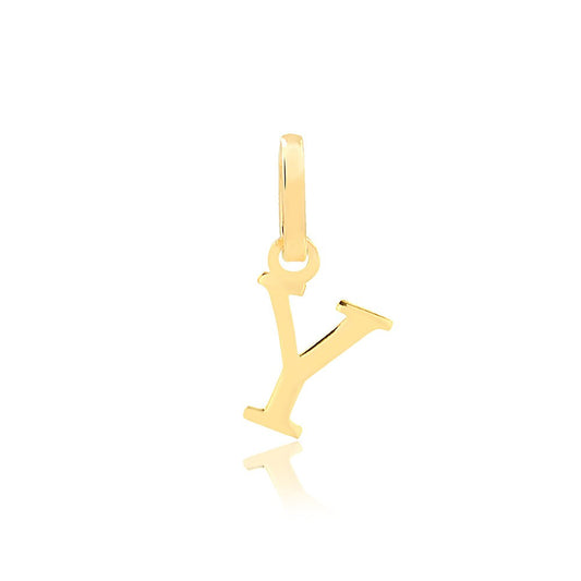 Gold Letter Y Sign, 18k Solid Yellow Gold | Letter Pendant for Necklace for Girls, Teens, Women and Men