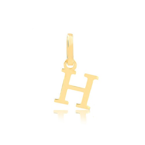 Gold Letter H Sign, 18k Solid Yellow Gold | Letter Pendant for Necklace for Girls, Teens, Women and Men