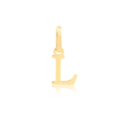 Gold Letter L Sign, 18k Solid Yellow Gold | Letter Pendant for Necklace for Girls, Teens, Women and Men