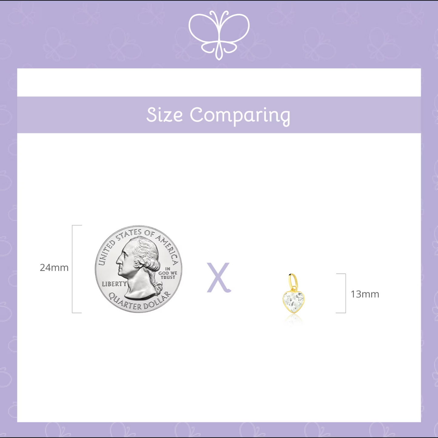 10k Gold Zirconia Cubic Pendant heart design for woman