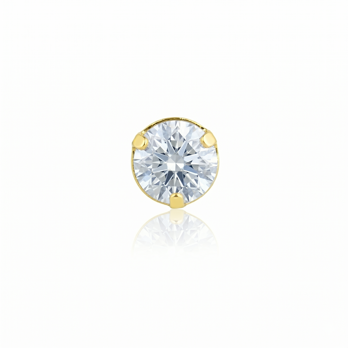10k Solid Gold Moissanite Solitaire Pendant 5mm Round Cut Charm Diamond Alternative Necklace Charm
